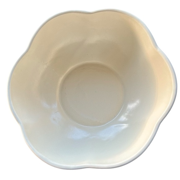 Metlox Rare California Pottery Off White Vintage Ceramic Scalloped Serving Bowl - Picture 1 of 3